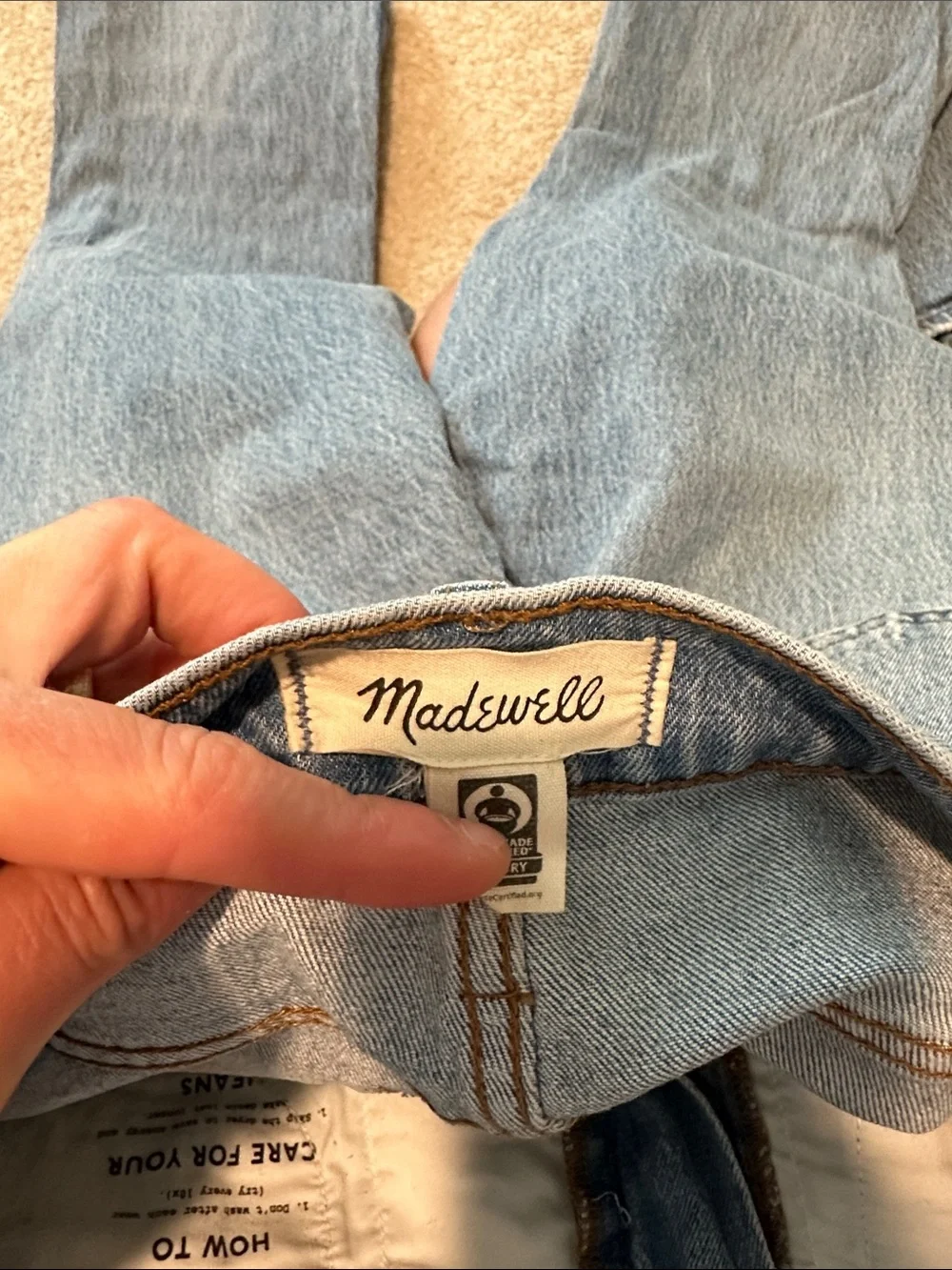 Madewell Light Blue Distressed Straight Leg Jeans